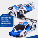 Remote-controlled Deformable Toy Car - 4 Channels - Blue