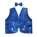 Sequin Vest & Bow Tie Set - Blue