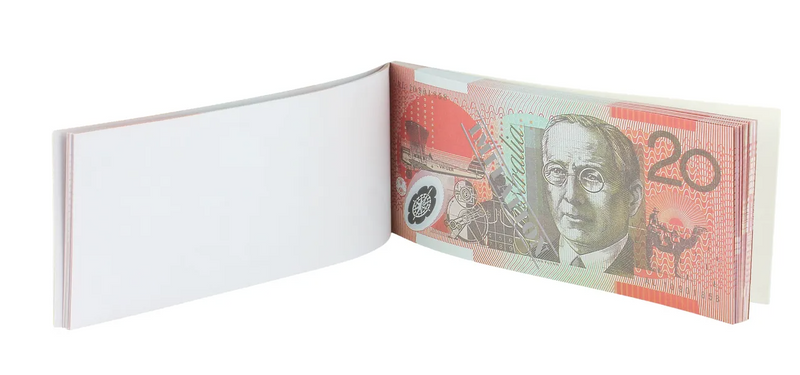 20 Dollar Australian Souvenir Note Pad Fake AUD Money - 1 Pack of 50 Sheets