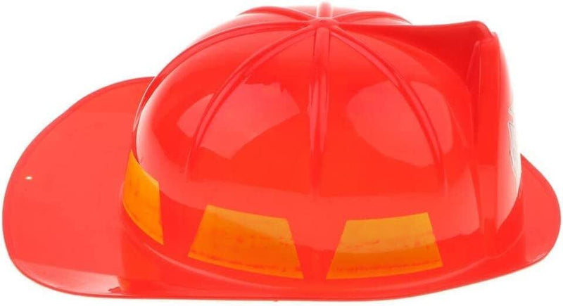 KIDS FIREMAN HAT Firemans Helmet Costume Dress Up Party Red Plastic Halloween Cap