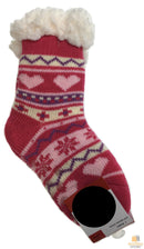 1 Pair KIDS Thick Fur Bed Socks Boys Girls Soft Work Fluffy Slippers Non Slip - 2-8 Years Old