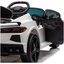 12V Licensed V8 Corvette Battery Powered Sports Kids Ride On Car – White
