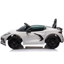 12V Licensed V8 Corvette Battery Powered Sports Kids Ride On Car – White