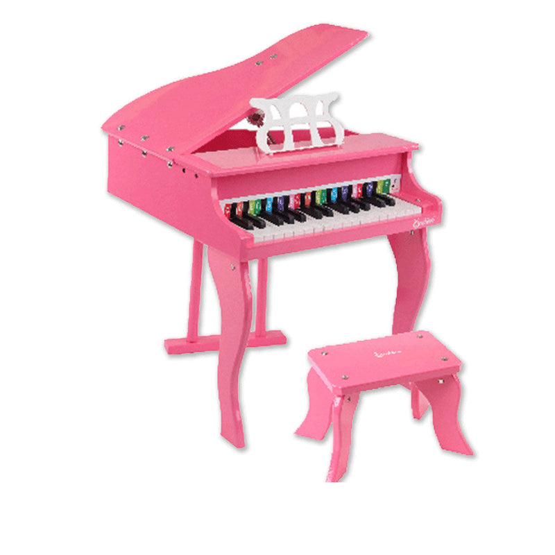 Kids Wooden Pretend Musical Toy Baby Children Grand Toy Mini 30 Keys Piano Pink