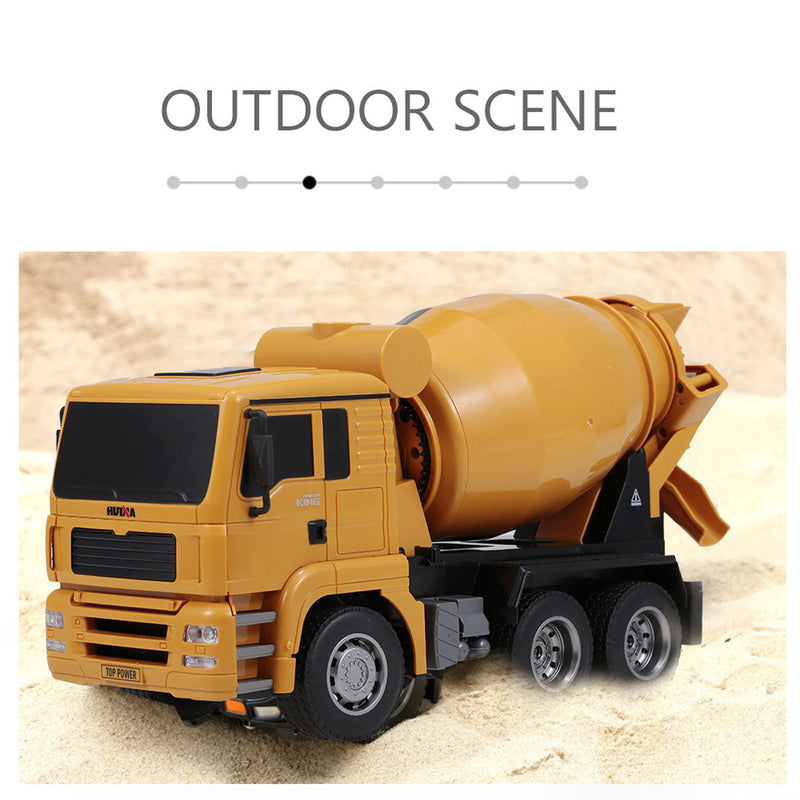 Huina 1/18 RC Engineering Construction Concrete Cement Mixer Truck Remote Control Toy Kids Gift