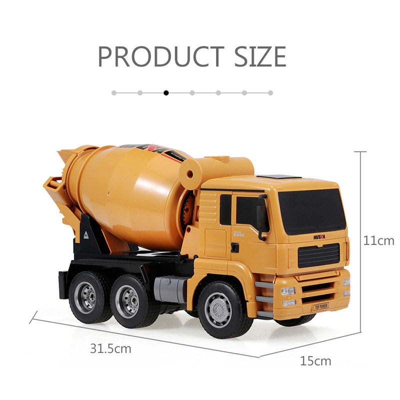 Huina 1/18 RC Engineering Construction Concrete Cement Mixer Truck Remote Control Toy Kids Gift