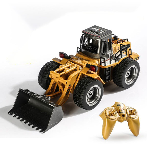 HUINA 1/18 6CH RC Alloy Construction Loader Bulldozer Engineering Vehicle Toy