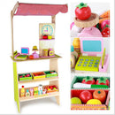 Kids Wooden Toy Pretend Play Marketplace Stand Fruit Veg Shop Stall Supermarket