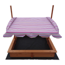 Kids Wooden Toy Sandpit with Adjustable Canopy