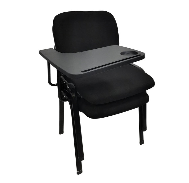 NNECN Lecture Chair with Table Top for Classroom Lecture Training Conference (Set of 6-Black)