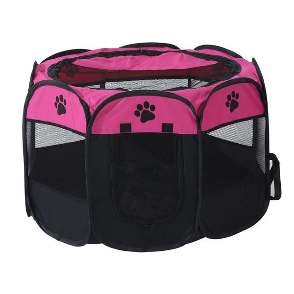 Portable Pet Playpen with Oxford Cloth, Foldable Octagon Dog & Cat Tent, Indoor & Outdoor Use  size 74*74*43cm