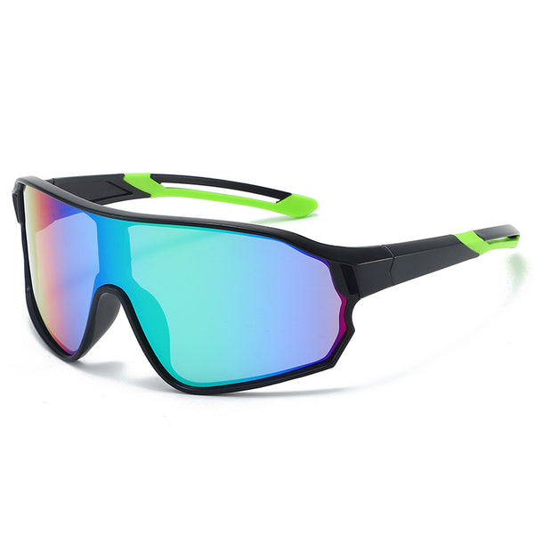 Fashionable Sports Sunglasses with Colorful Mirror Lenses - UV400 Protection for Cycling & Outdoor Activities  BLACK