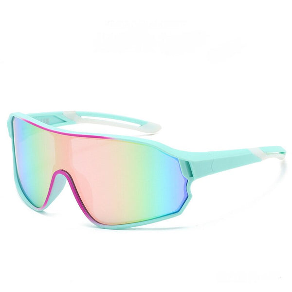 Fashionable Sports Sunglasses with Colorful Mirror Lenses - UV400 Protection for Cycling & Outdoor Activities  green