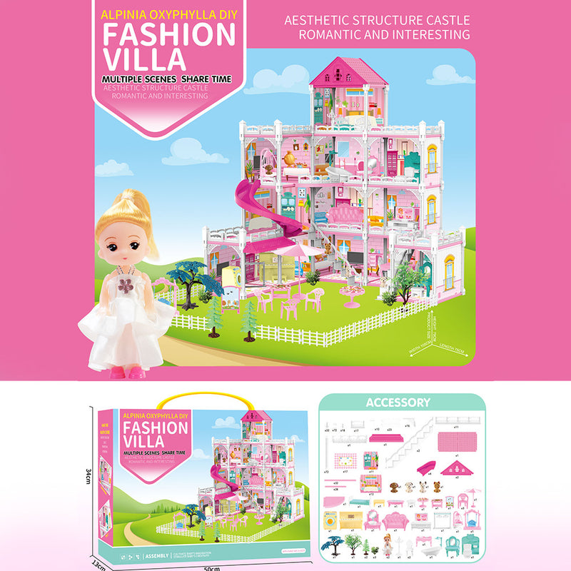 DIY Villa Assembly Toy - 422 PCS Children's Simulation Castle Building Toy for Creative Play