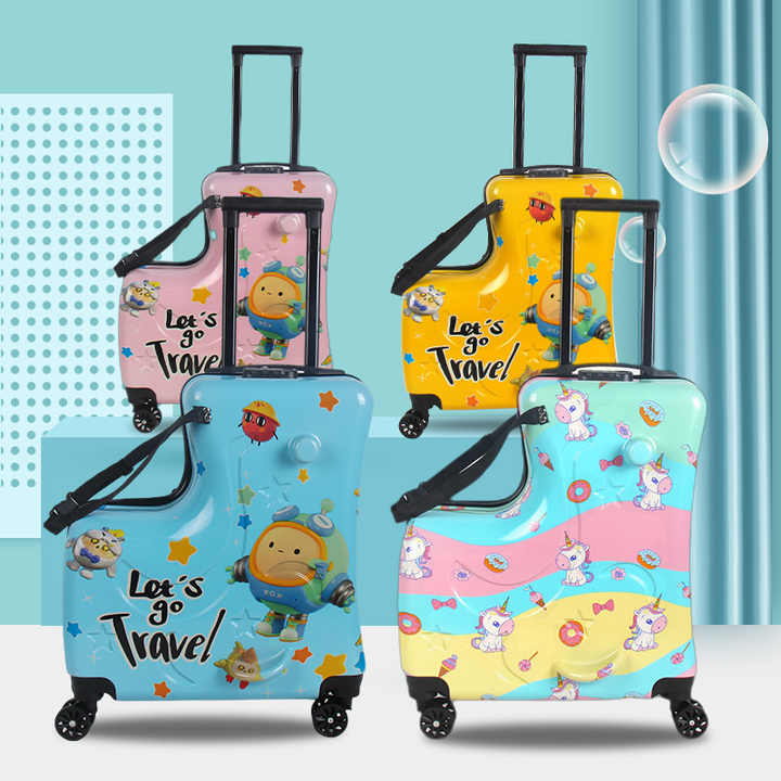 Kids Ride-On Luggage – 20-Inch, Colorful