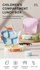 Kids Bento Box – Purple , Microwave Safe, Leak-Proof with Fork & Spoon