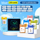 Card Reader & LCD Drawing Board – 255 English Cards, Blue