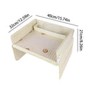 Kids Car Seat Travel Tray - Waterproof Lap Desk with Storage Pockets (Beige Bear - Square)