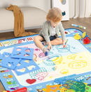 Sea Animals Giant Aqua Magic Doodle Mat 100x80cm - Mess-Free Reusable Water Drawing Pad for Creative Kids