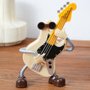 Dancing Musical Instrument Figurines - Wind-Up Guitar & Cello Toys with Moving Parts(Guitar)