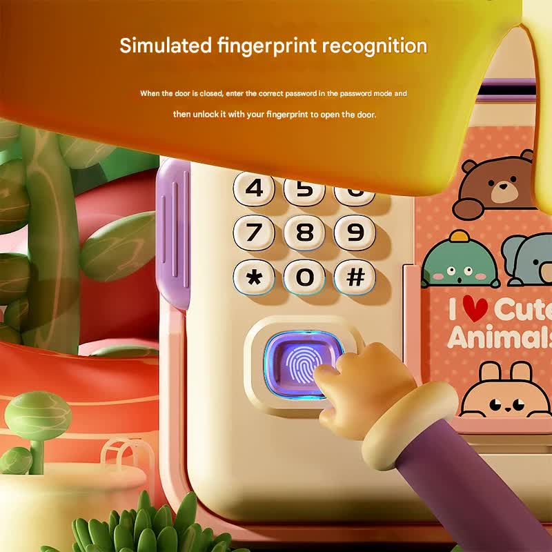 Interactive Kids' Piggy Bank Safe with Music, Stories & Password Lock(Pink)