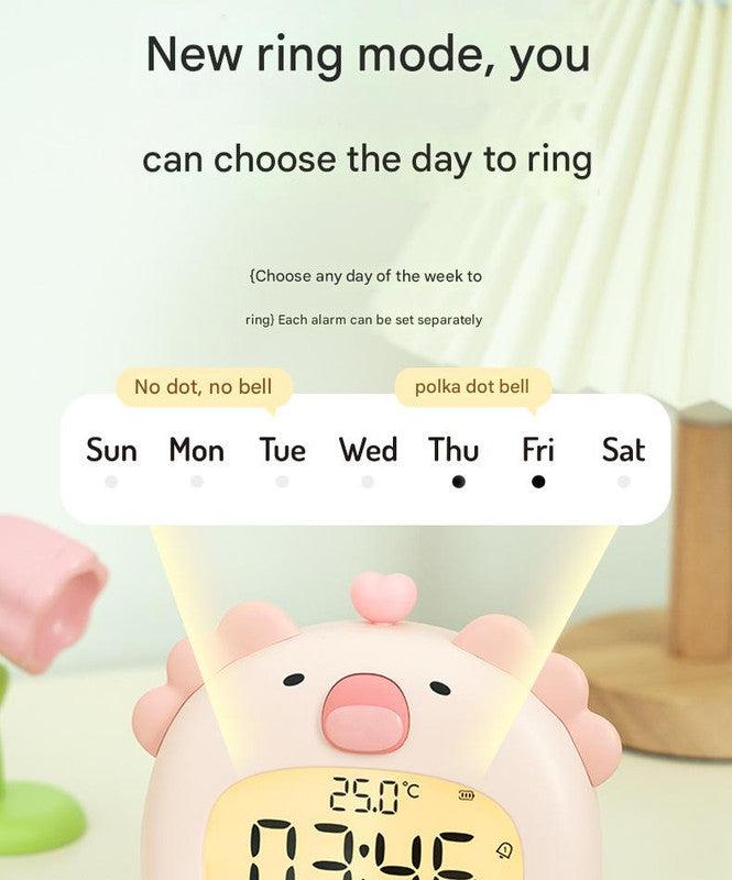 Cute Animal Digital Alarm Clock with Night Light, Temperature & Countdown Timer(Brown Capybara)