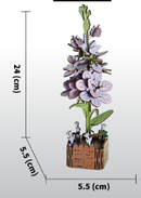 DIY 3D Wooden Violet Flower Puzzle - 60-Piece Kids' Craft Kit