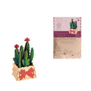 Thousand Flowers DIY 3D Wooden Cactus Puzzle with Red Flowers - 46-Piece Kids' Craft Toy