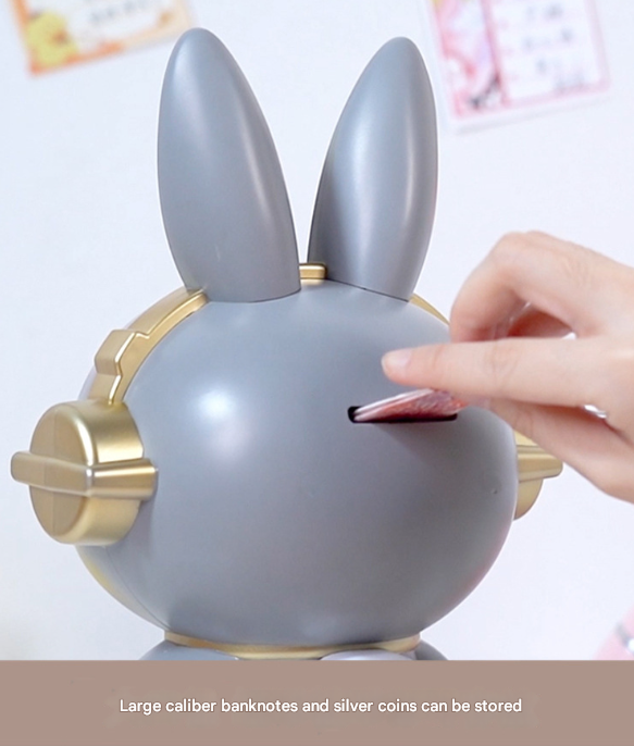 Pink Cute Astronaut Rabbit Piggy Bank | Shatterproof Kids Money Box & Room Decor Figurine