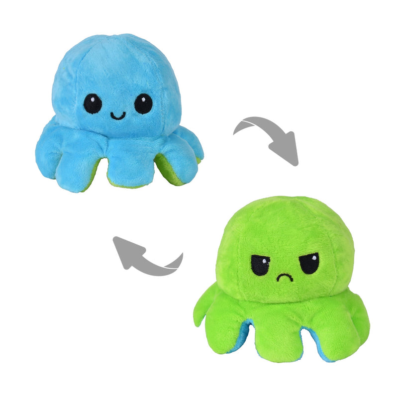 2 pk Flippy Mood Changing Reversible Octopus Plush Toy Assorted Color