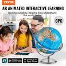 VEVOR Educational Globe for Kids, 254 mm, Interactive AR World Globe with AR Golden Globe APP LED Night Lighting Rotation, STEM Toy Gifts for Kids Compatible with Android or iOS Devices