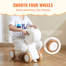 VEVOR 3 in 1 Rocking Horse for Toddlers 1-3 Years, Baby Rocking Horse with Detachable Balance Board and 4 Smooth Wheels, Support up to 80 lbs HDPE Material Kids Ride on Toy, Swinging, Orange