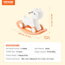 VEVOR 3 in 1 Rocking Horse for Toddlers 1-3 Years, Baby Rocking Horse with Detachable Balance Board and 4 Smooth Wheels, Support up to 80 lbs HDPE Material Kids Ride on Toy, Swinging, Orange