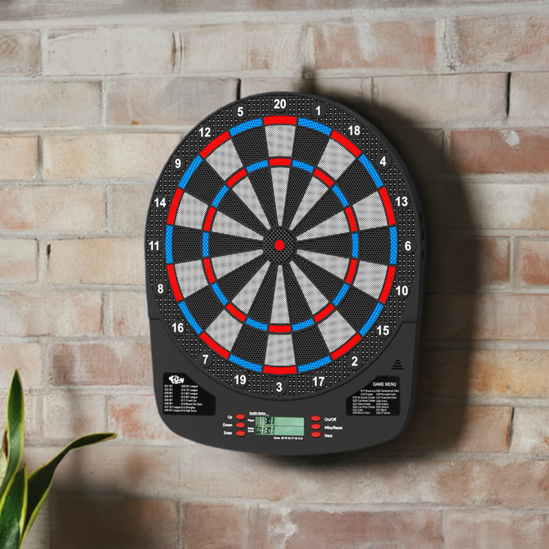 13.5" Dartboard Dart Board with Soft Tip Darts Electronic Scorer 32 Games