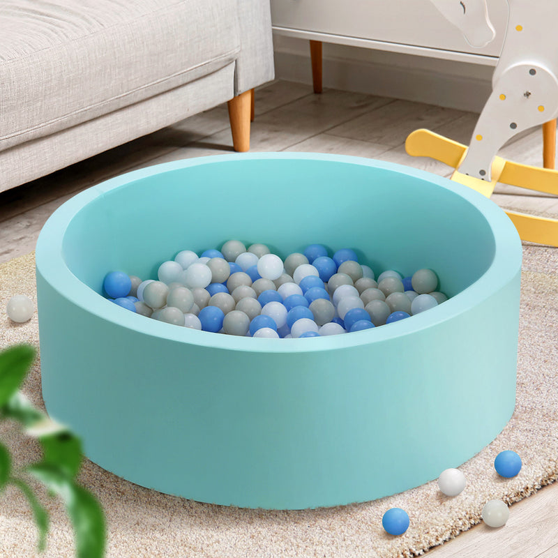 Keezi Kids Ball Pit 90x30cm Ocean Foam Play Pool Barrier Toys Children Blue