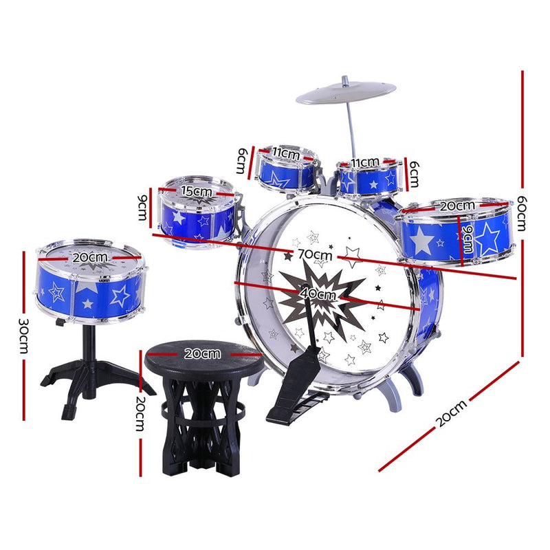 Keezi 11 Piece Kids Drum Set