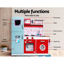 Keezi Kids Kitchen Play Set Wooden Pretend Toys Cooking Children Fridge Oven Red