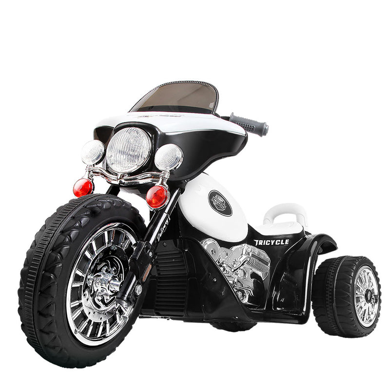 Rigo Kids Electric Ride On Patrol Police Car Harley-Inspired 6V Black