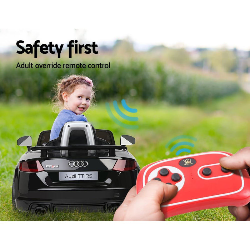 Kids Electric Ride On Car Audi Licensed TTRS Toy Cars Remote 12V Battery Black