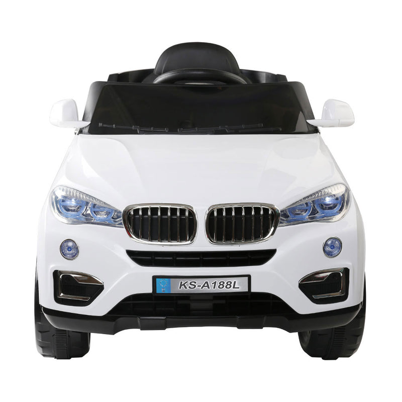 Rigo Kids Electric Ride On Car SUV BMW-Inspired X5 Toy Cars Remote 6V White