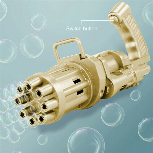 Kids Toys Automatic Gatling Soap Water Bubble Machine