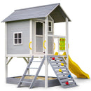 ROVO KIDS Cubby House with Slide, Sandpit, Climbing Wall, Noughts & Crosses
