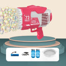 GOMINIMO 73 Holes Rechargeable Bubble Launcher for Kids (Pink and White)