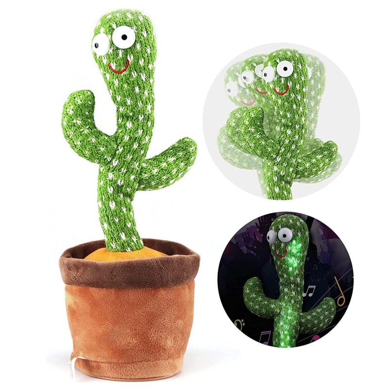 Gominimo Dancing Cactus Plush Toy Electronic Shake with Battery Operated Green