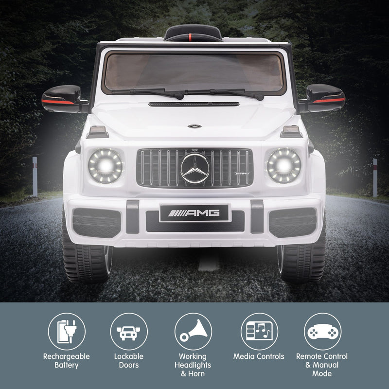 Kahuna Mercedes Benz AMG G63 Licensed Kids Ride On Electric Car Remote Control - White