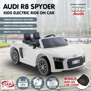 Kahuna R8 Spyder Audi Licensed Kids Electric Ride On Car Remote Control - White