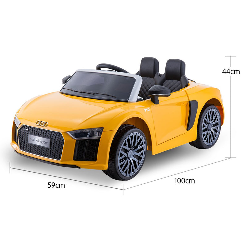 Kahuna R8 Spyder Audi Licensed Kids Electric Ride On Car Remote Control - Yellow