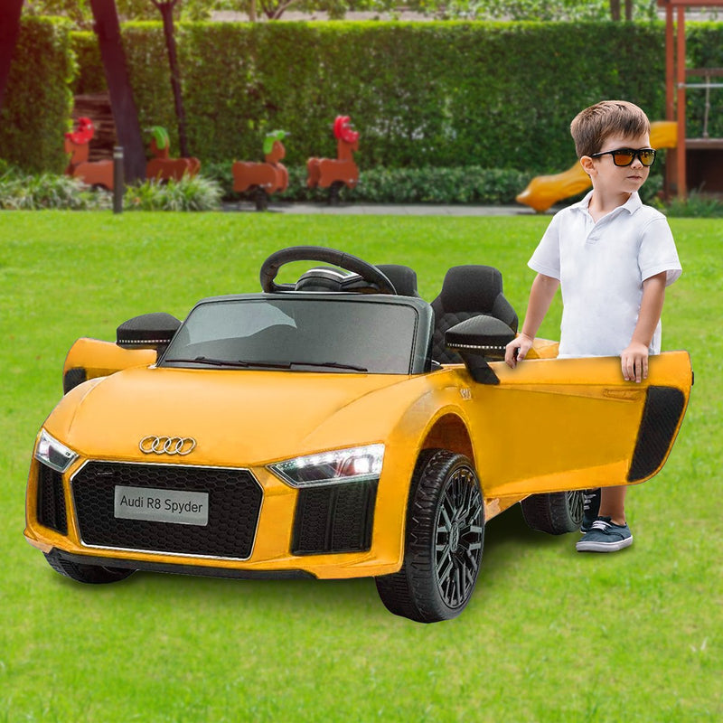 Kahuna R8 Spyder Audi Licensed Kids Electric Ride On Car Remote Control - Yellow