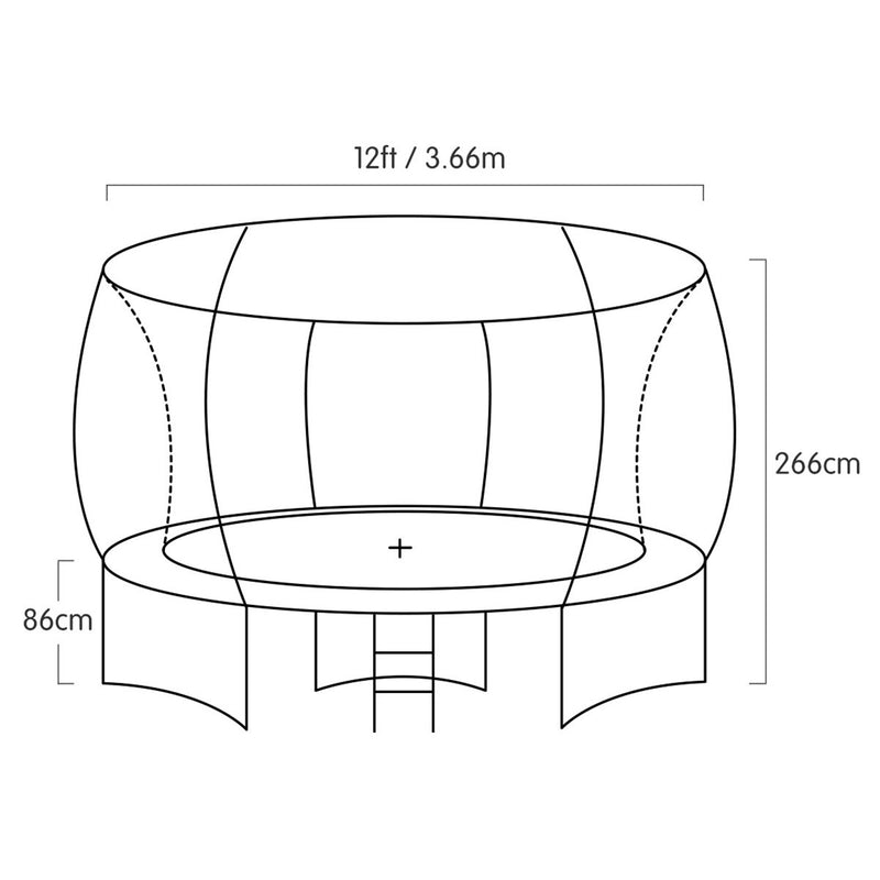 Kahuna 12ft Trampoline Free Ladder Spring Mat Net Safety Pad Cover Round Enclosure - Orange