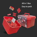 DanBaoLe Magnetic Fire Truck DIY Assembly Eneineering Vehicle with Music Lights Red Christmas Gift